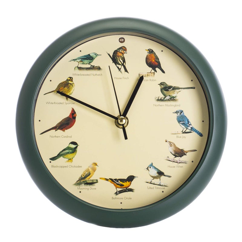 Mark Feldstein & Associates Mark Feldstein, The Original Singing Bird Clock, 8 Inch, Green - Image 4